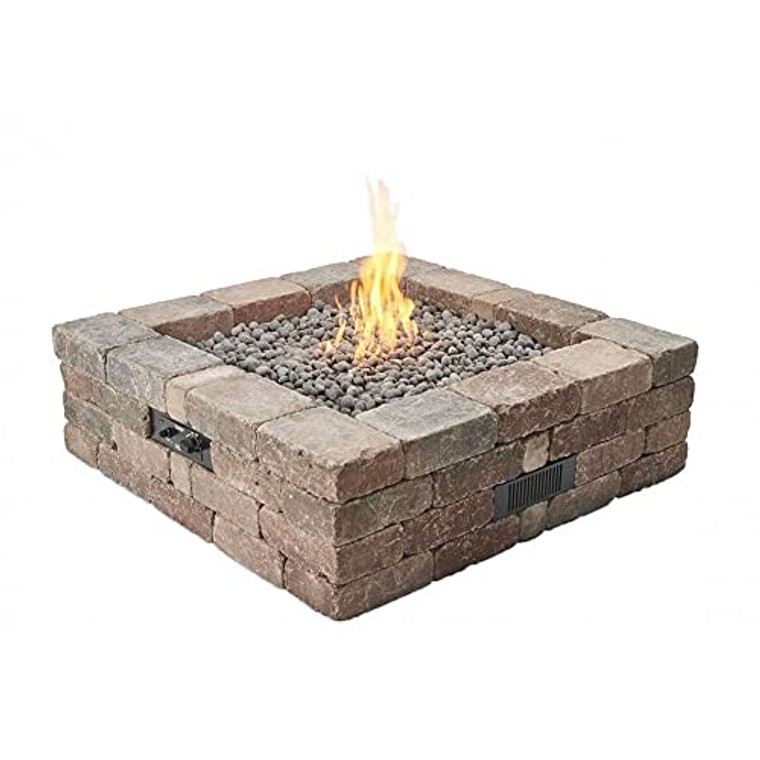 The Outdoor GreatRoom Bronson Block Gas Fire Pit Kit - Square