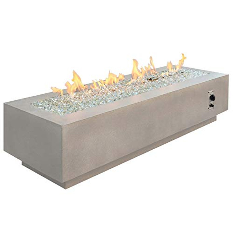 The Outdoor GreatRoom CV-72WT Cove Linear Gas Fire Pit Table, White, 72"