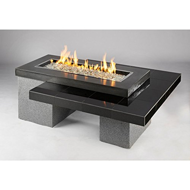 The Outdoor GreatRoom Uptown Gas Fire Pit with 42" x 12" Burner, Black