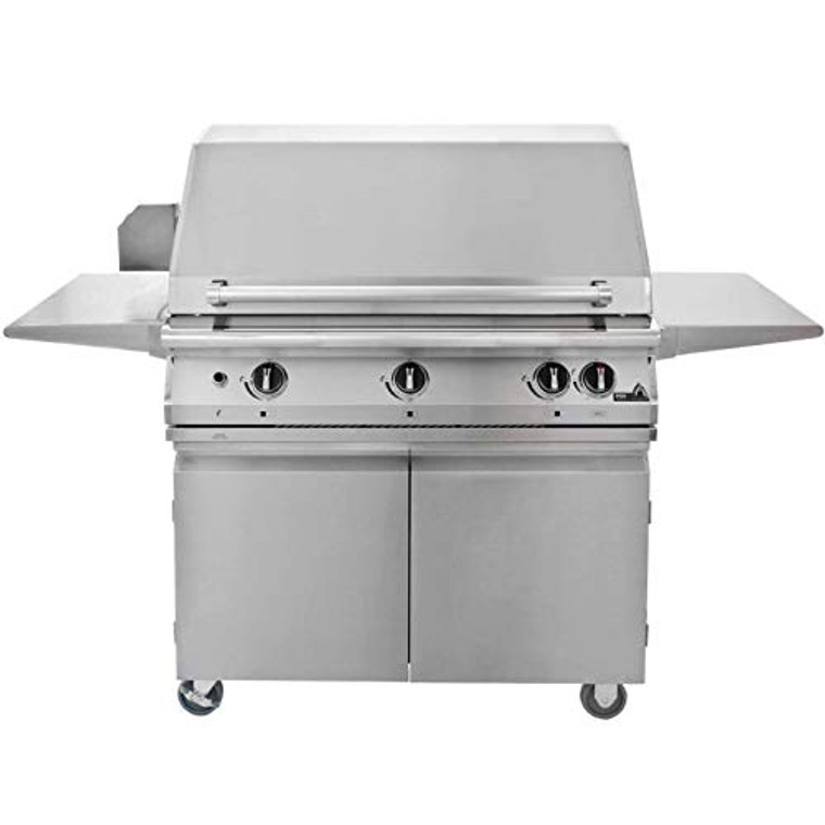 PGS Legacy Pacifica Gourmet 39 Inch Propane Gas Grill With Infrared Rear Burner And Rotisserie On Cart