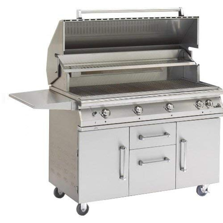 PGS Legacy Big Sur 51-inch Natural Gas Grill With Infrared Rear Burner And Rotisserie On Cart