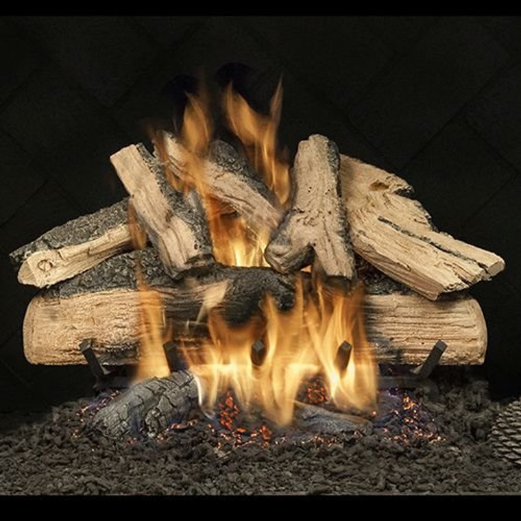 30" Elegant Charred Split Oak Logs w/Safety Pilot Burner - LP