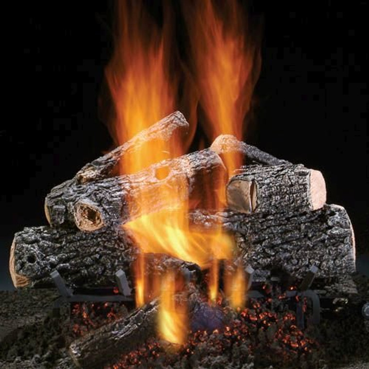18" Magnificent Charred Oak Logs w/See Thru Safety Pilot Burner - LP