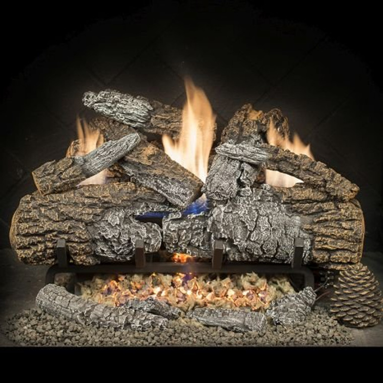 18" Ridgewood Char XL Logs w/Millivolt Burner (Remote Ready) - LP