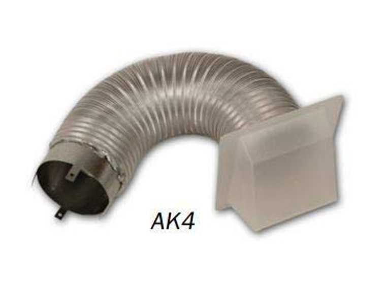 Superior AK4 Complete 4" Outside Air Kit with Collar, Hood and 3' Flex