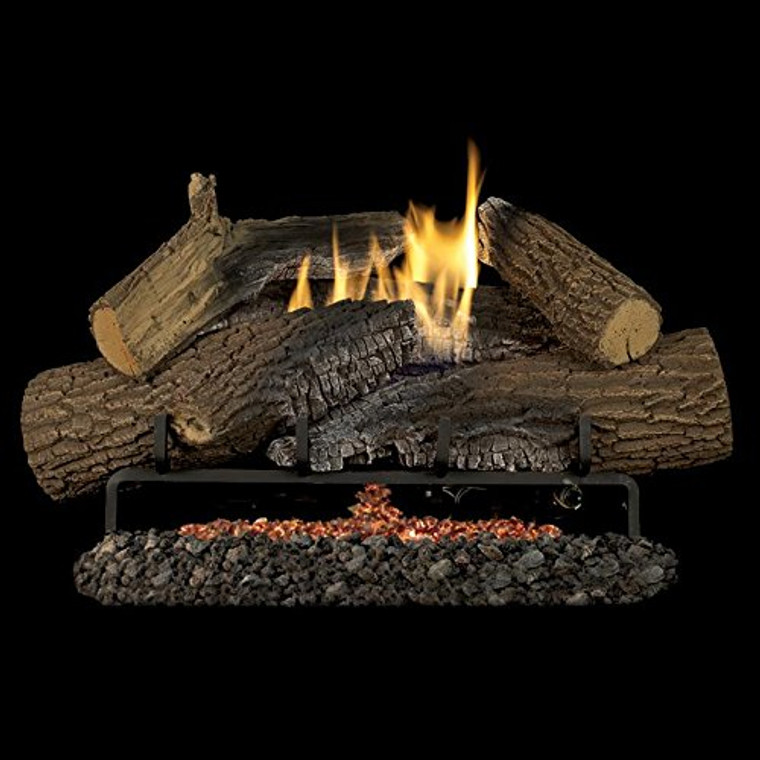 Superior Fireplaces 24-inch Rugged Stack Gas Log Set With Vent-free Natural Gas Triple Flame Burner - Electronic Ignition W/ Thermostatic Remote