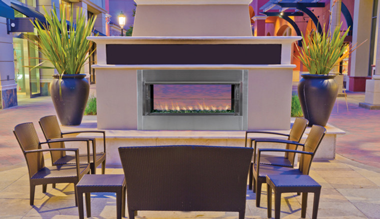 Superior 43" Natural Gas Electronic Ignition Linear Outdoor Vent-Free Fireplace