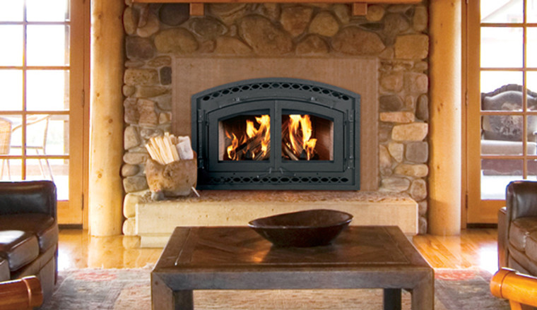 Superior Fireplaces EPA Certified CAT Wood Burning Fireplace w/White Stacked Panels