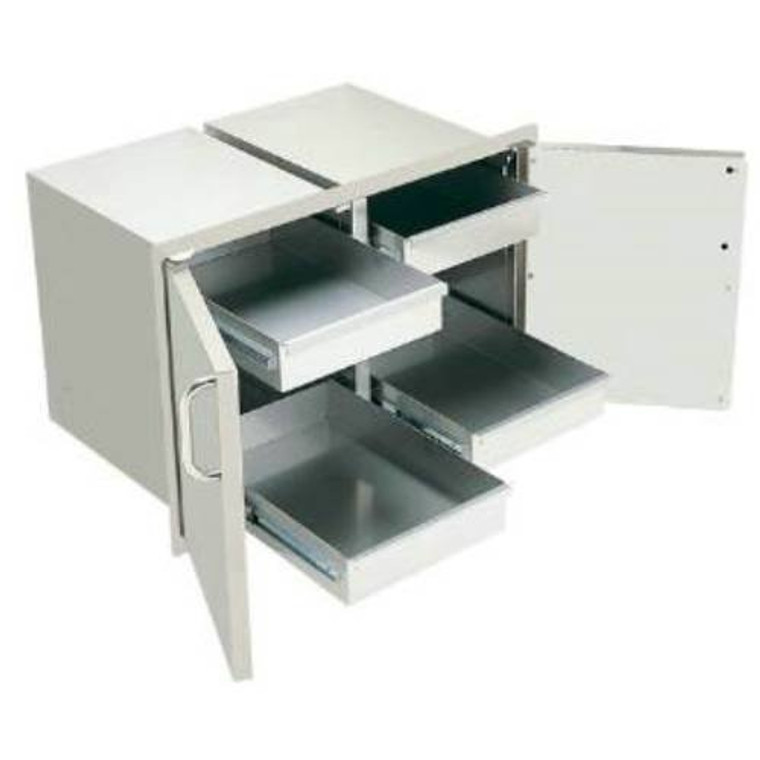 Fire Magic 33930S-22 Aurora Double Access Storage Doors Options: Two Dual Drawers