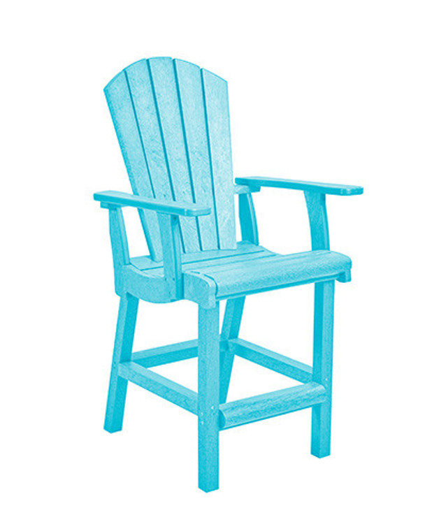 C. R. Plastics Classic Counter Arm Chair, Aqua - C28C-B