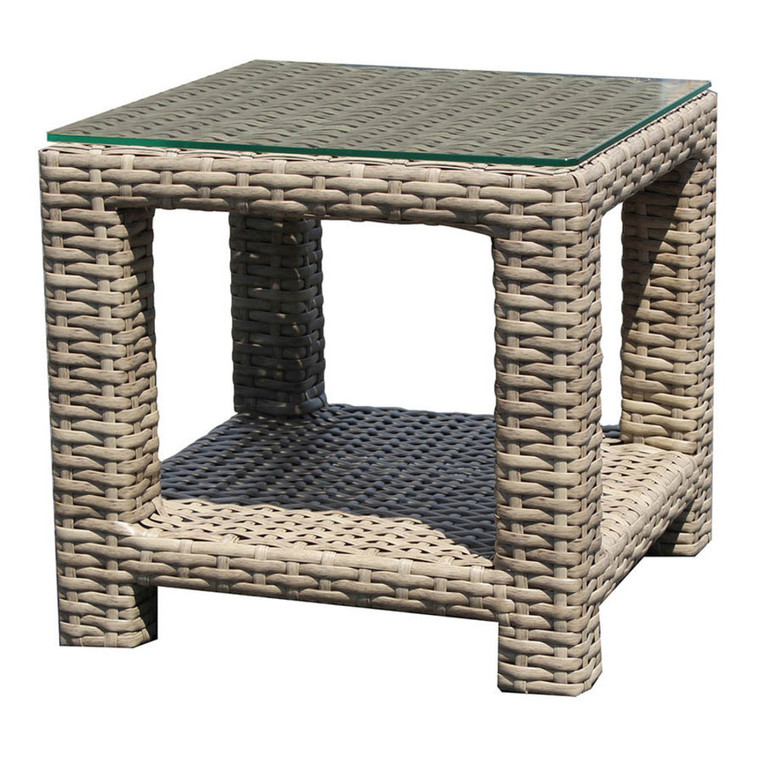 NorthCape Grand Stafford Square End Table Glass - NC4331ET-SQ-GL