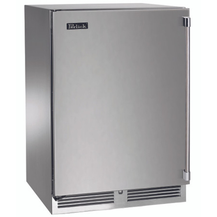 Perlick 24" Signature Series 18" Shallow Depth Outdoor Marine Grade Beverage Center with Stainless Steel Solid Door - HH24BM-4-1