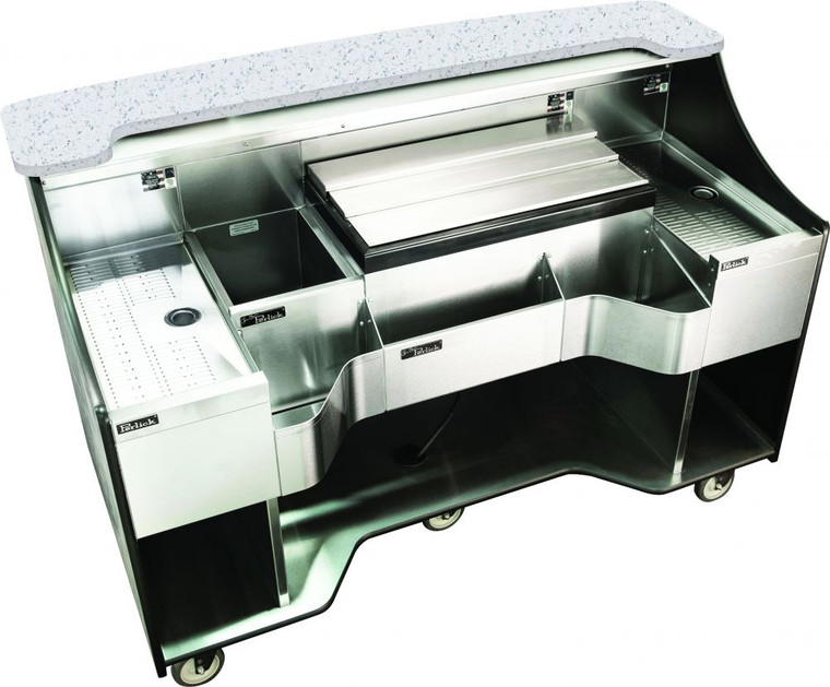 Perlick 70" Signature Series Tobin Ellis Mobile Bar with Two Drainboards - RMB-003