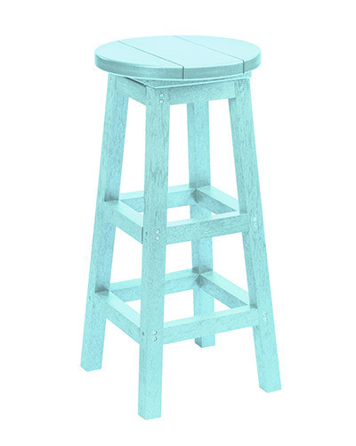 C. R. Plastics Bar Stool, Aqua - LIQUIDATION - C21-LIQ-AQUA