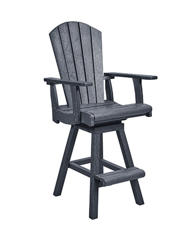 C. R. Plastics Swivel Pub Arm Chair, Slate Grey - LIQUIDATION - C25-LIQ-SLATE-GREY