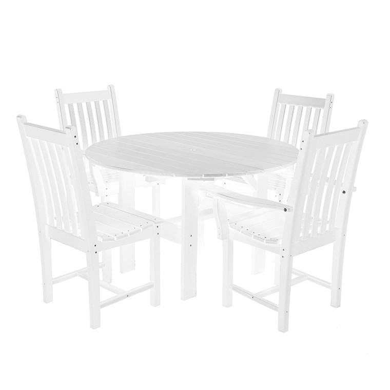 Wildridge Classic 46" Round Table with (2) Side Chairs & (2) Arm Chairs