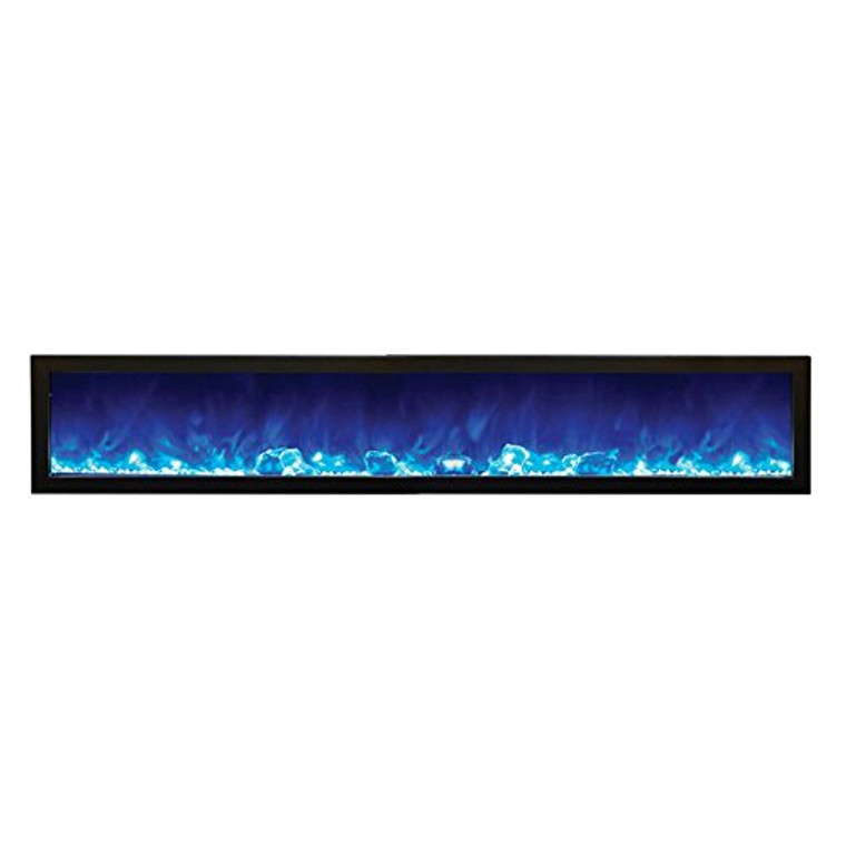 Amantii BI-88-SLIM-OD Outdoor Panorama Series Slim Electric Fireplace, 88-Inch