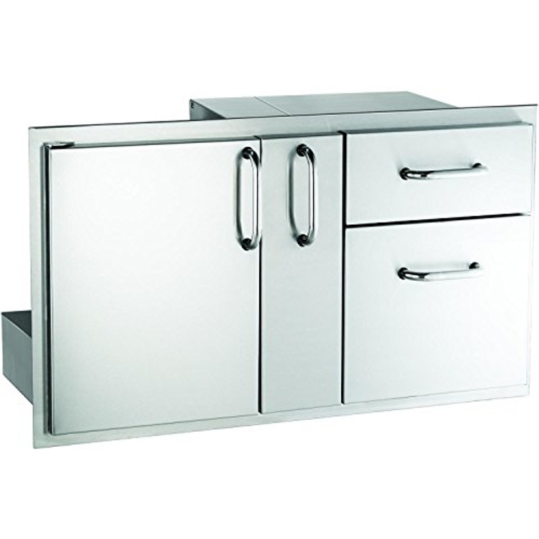 AOG 36" Access Door with Platter Storage and Double Drawer - 18-36-SSDD