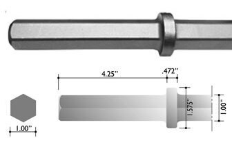 1" x 4-1/4" Hex Shank Pavement Breaker Steel