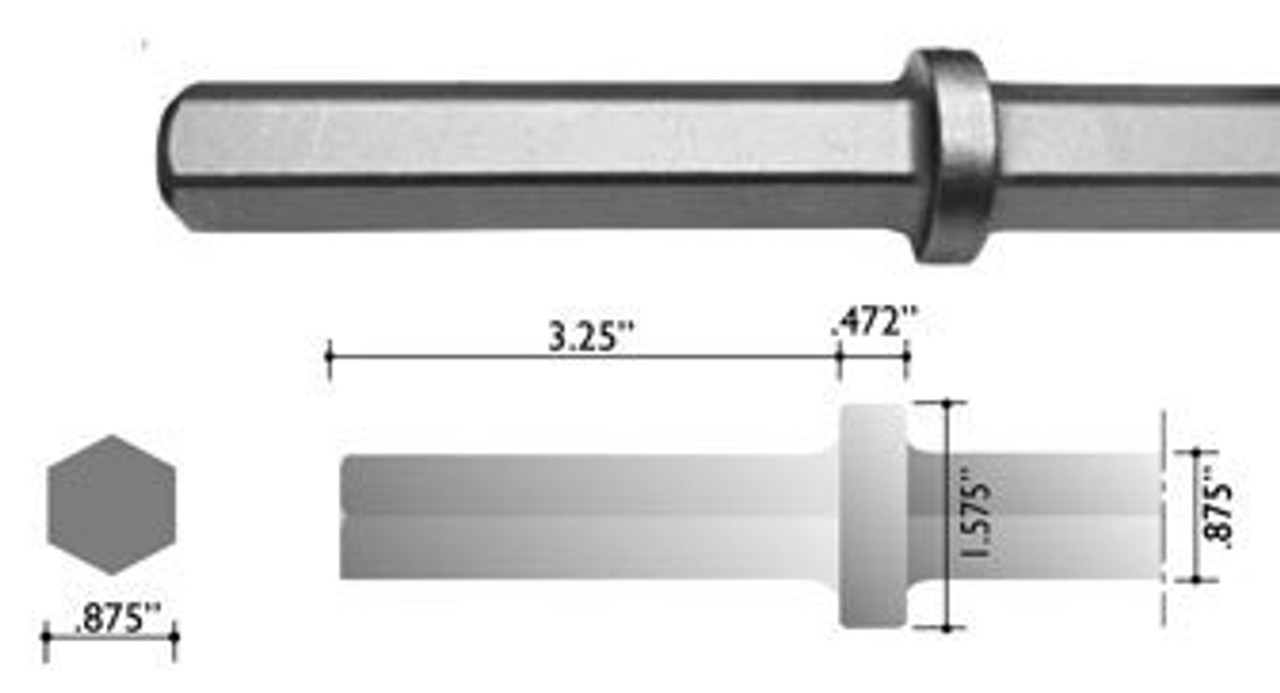 7/8" X 3-1/4" Hex Shank Pavement Breaker Steel