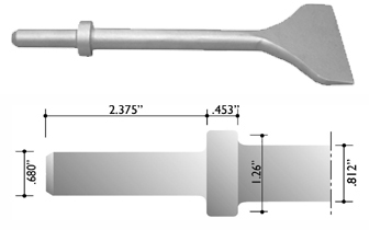 Jumbo Chisel for .680" Round Shank - Round Collar