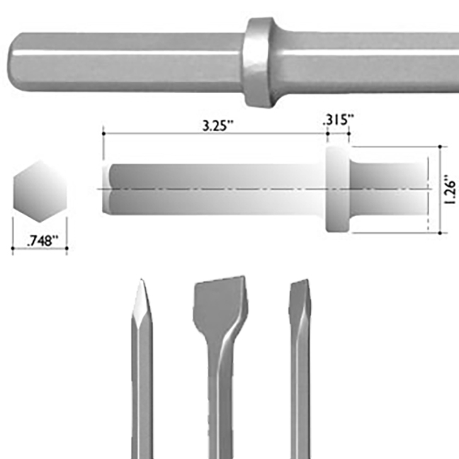 Wacker Style 3/4" x 3-1/4" Tools