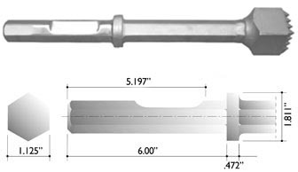 Bush Tools for 1-1/8" Hex Shank with Notch