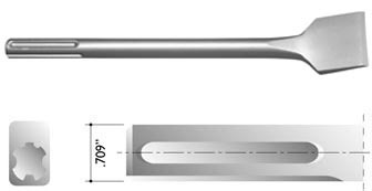 3" Wide Bent Chisel for SDS Max Shank