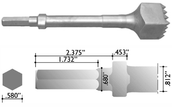 Bush Tools for .580" Hex Shank - Oval Collar
