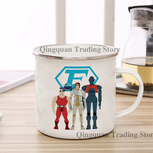 Captain Future Enamelled cup Coffee Mug 11oz Fun Ceramic Coffee Tea Cocoa Cup Handle Tea Drink Cup