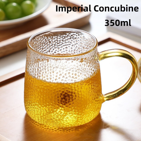 350ml/400ml Hammer Pattern Coffee Cup Juice Glass Mug Temperature Heat Resistant Hand Handle Tea Cup Household Drinking Cocktail