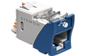 Jack Ultramax Cat 5e Montaje Híbrido Plano/Angulado Azul
