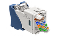Jack Ultramax Cat 5e Montaje Híbrido Plano/Angulado Azul