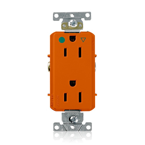 Receptáculo Decora Plus Dúplex 15 Amps 125 Volts NEMA 5-15R Naranja