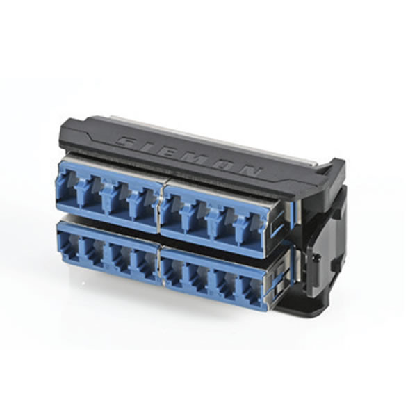 Placa Adaptadora LightVerse 24 Fibras MPO Plana Aqua Carcasa Negra