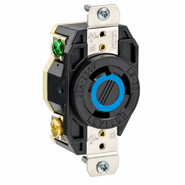 Receptáculo Fijo 3 Polos 4 Hilos 20Amps 250Volts Negro