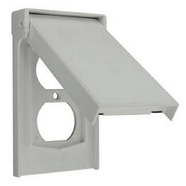 Placa De Pared Con Tapa Vertical Para Receptáculo Dúplex De Nylon Termoplástico Resistente Al Clima