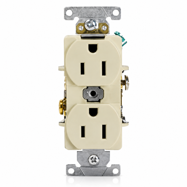 Receptáculo Dúplex Industrial Leviton 5262-SI, 15 A, 125 V, NEMA 5-15R, Marfil