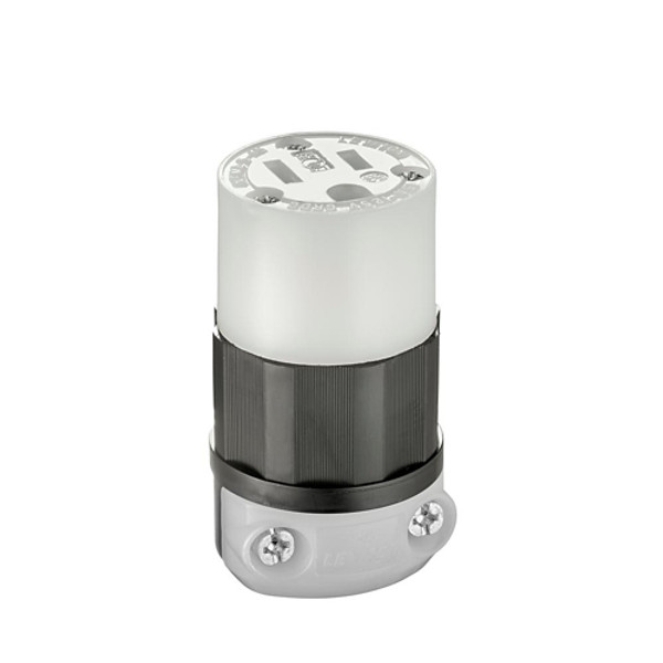 Conector Nylon 2 Polos 3 Hilos 15Amps 125Volts Negro