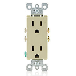 Receptáculo Dúplex 2 Polos 3 Hilos 15Amps 125Volts Decora Marfil