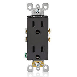 Receptáculo Dúplex Polarizado Con Tierra 15Amps 125Volts Decora Negro (No Incluye Placa)