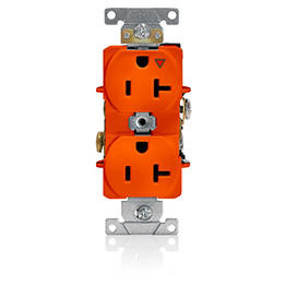 Receptáculo Dúplex Industrial Tierra Aislada 2 Polos 3 Hilos 20Amps 125Volts Naranja
