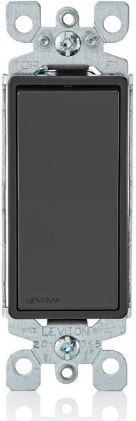 Interruptor Silencioso De Balancín Sin Tornillo 15Amps 120/277Volts Decora Negro
