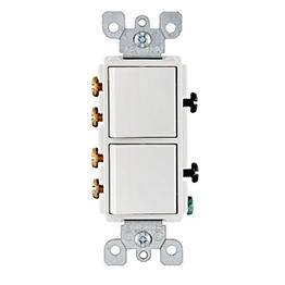 Apagador Dúplex Decora 3 Vías Balancín 15Amps 120/277Volts Blanco