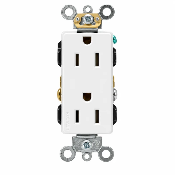 Receptáculo Dúplex Decora Plus 2 Polos 3 Hilos 15Amps 125Volts Blanco