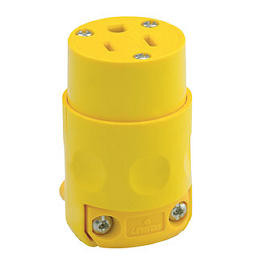Conector De PVC 3 x 15Amps 125Volts Amarillo