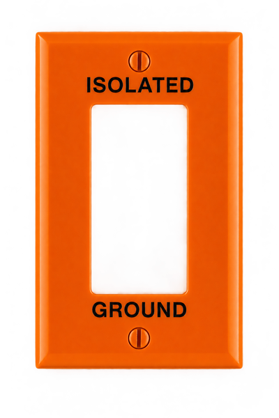 Placa Leviton 1-Gang para Dispositivo Decora/GFCI con Leyenda “Tierra Aislada”, Naranja