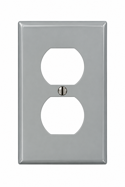 Placa De Nylon Para Receptáculo Dúplex Gris