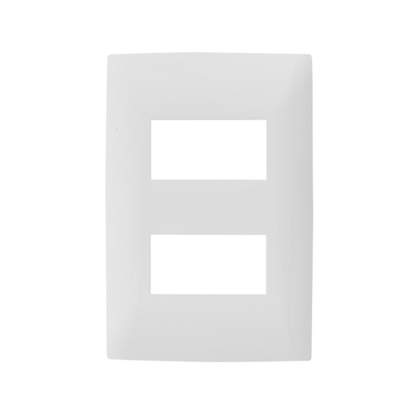 Placa Linea Cien De 2 Módulos Blanca