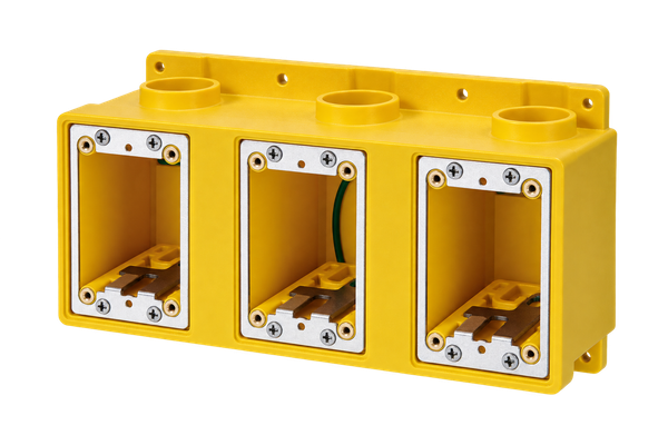 Caja FD 3 Gangs 1787.83 Centímetros Cúbicos Color Amarillo